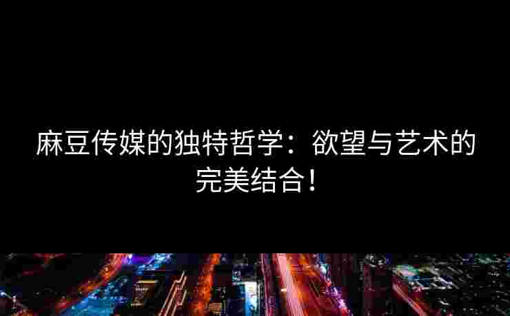 麻豆传媒的独特哲学：欲望与艺术的完美结合！