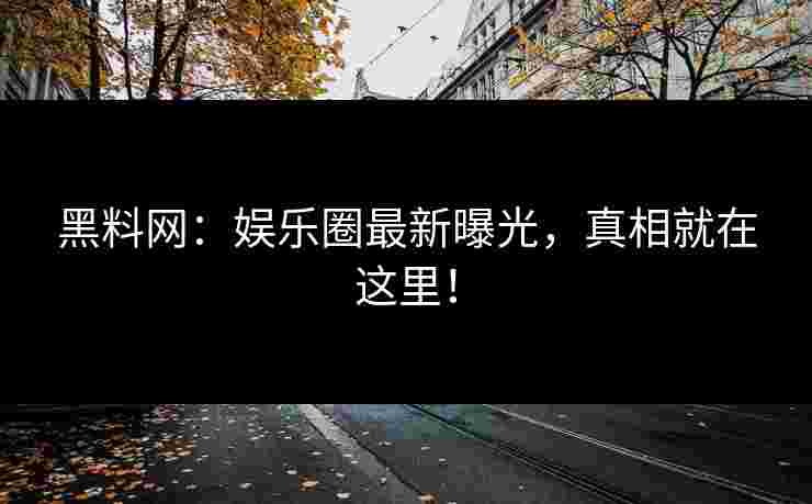 黑料网：娱乐圈最新曝光，真相就在这里！